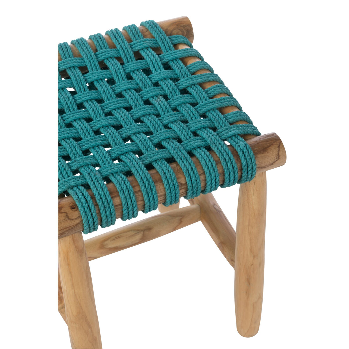 Kruk Teak Hout Turquoise J-Line
