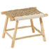 Kruk Waverly Teak Hout/Zeegras Naturel/Wit - Kruk - J-Line - livinglovely.nl