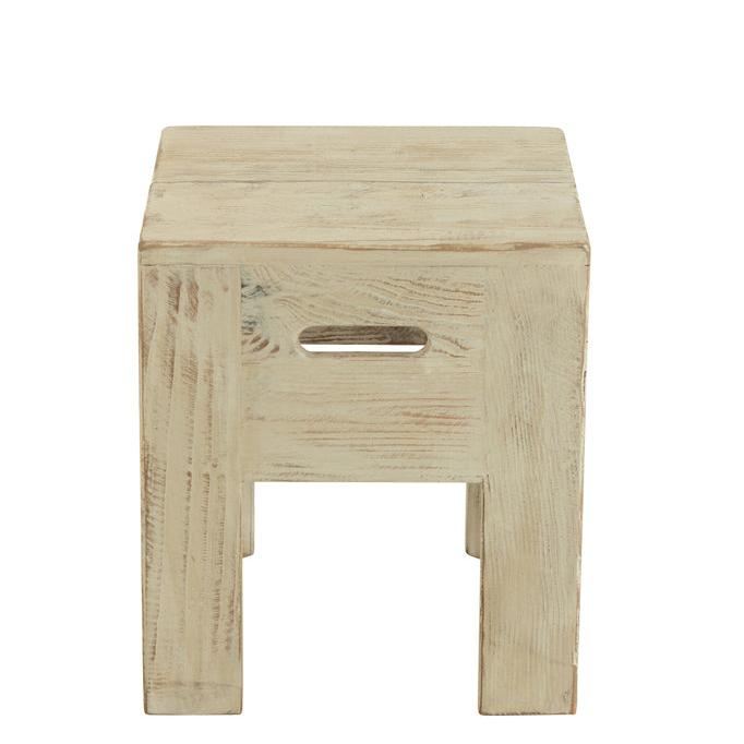 Kruk Will Dennenhout Wit - Kruk - J-Line - livinglovely.nl