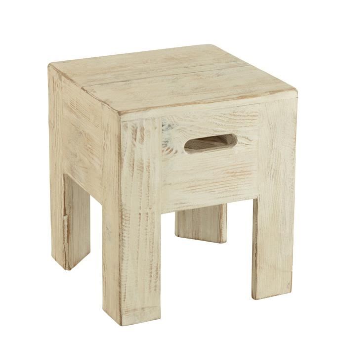 Kruk Will Dennenhout Wit - Kruk - J-Line - livinglovely.nl