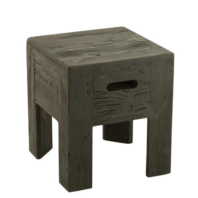 Kruk Will Dennenhout Zwart - Kruk - J-Line - livinglovely.nl