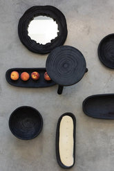 Krukjes Paulownia Hout Zwart Set van 2 - Kruk - J-Line - livinglovely.nl