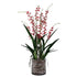 Renanthera kunstorchidee van PTMD in roze met glazen vaas, 114 cm hoog