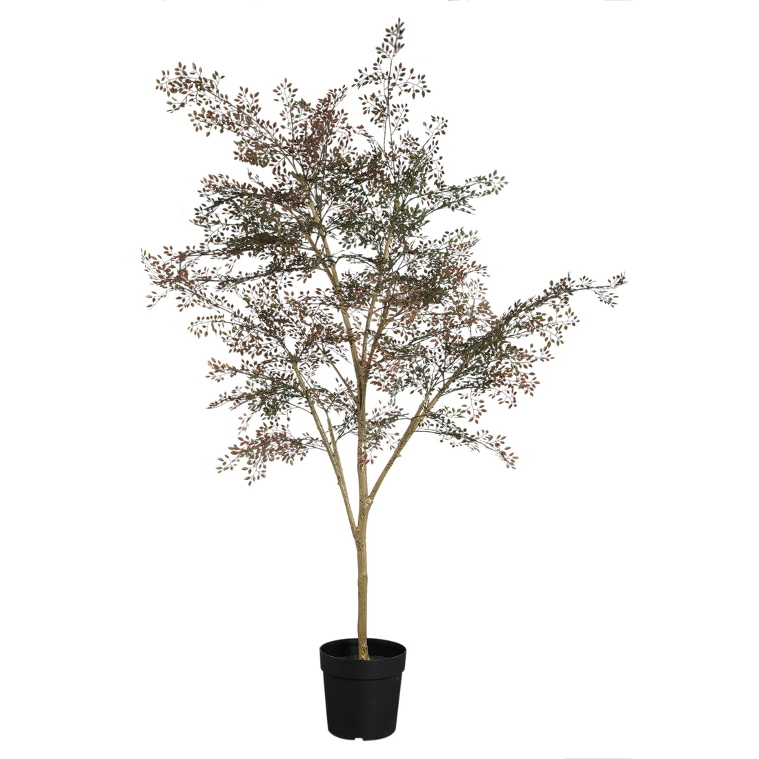 Kunstboom met kleine blaadjes van PTMD, 200 cm hoog in een pot