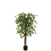 Kunstficus In Pot Lichtgroen van J-Line, ficus met fris lichtgroen blad van 150cm hoog