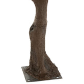 Detail van de knoestige stam van de kunstolijfboom van J-Line op de vierkante voet