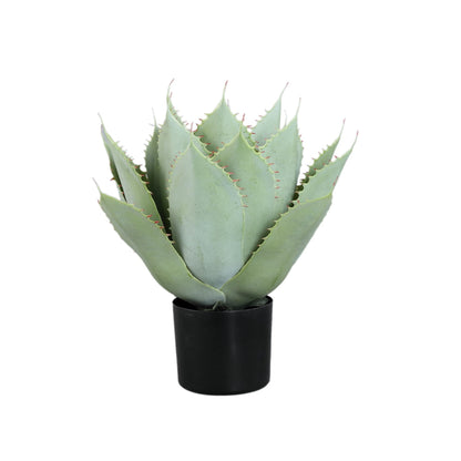 Kunstplant agave van PTMD in groen met pot, 45 cm hoog