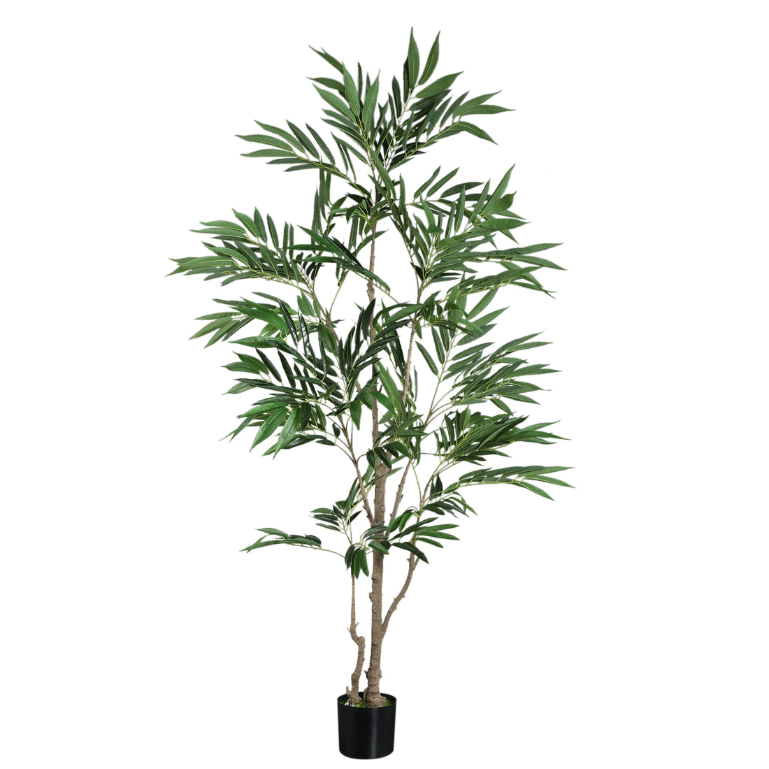 Kunst ficus benjamina van PTMD, 185 cm hoog met fijne blaadjes