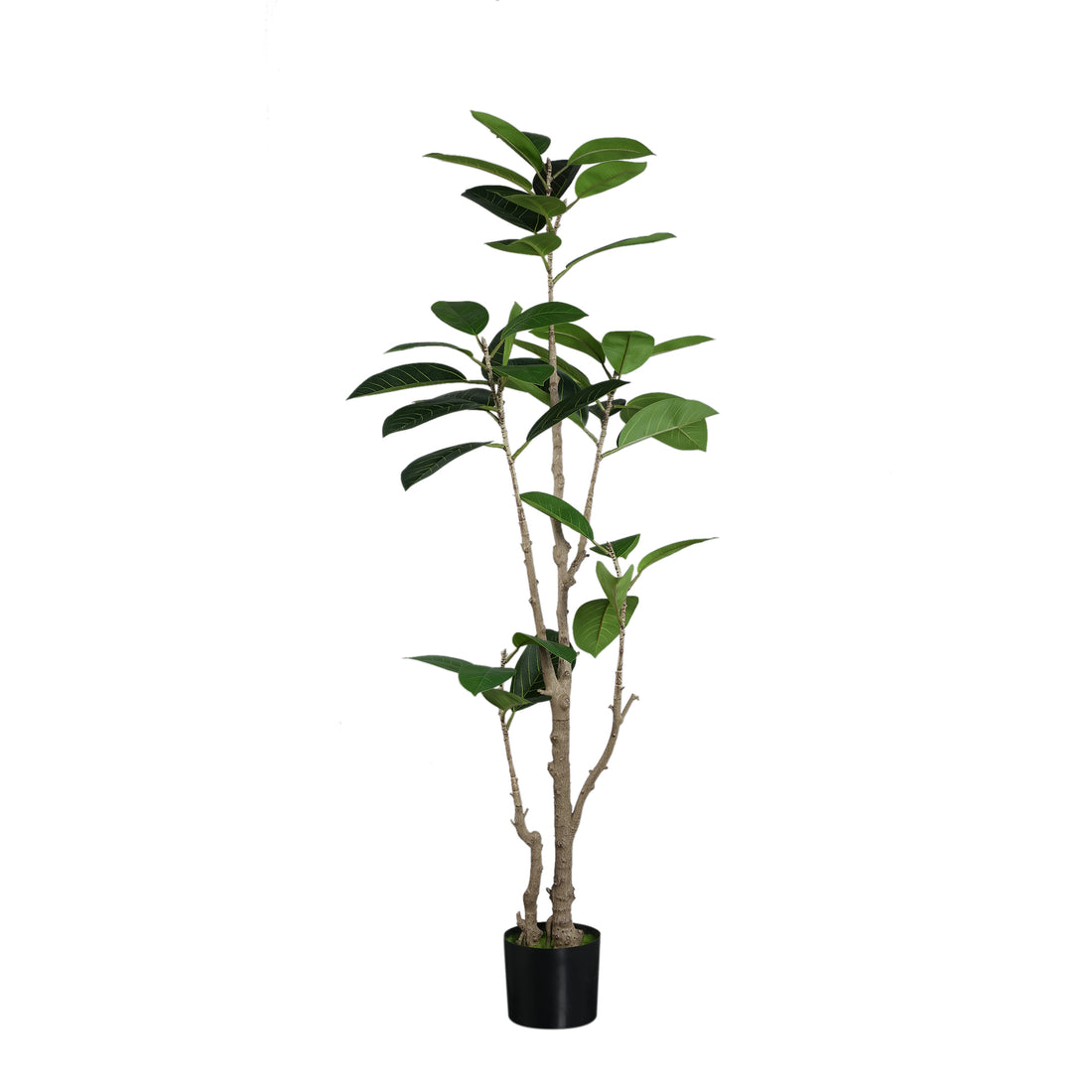 Kunst ficus van PTMD, 160 cm hoog met slanke stammen