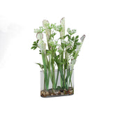 Kunstplant van PTMD in groen met heldere glazen vaas, 55 cm hoog