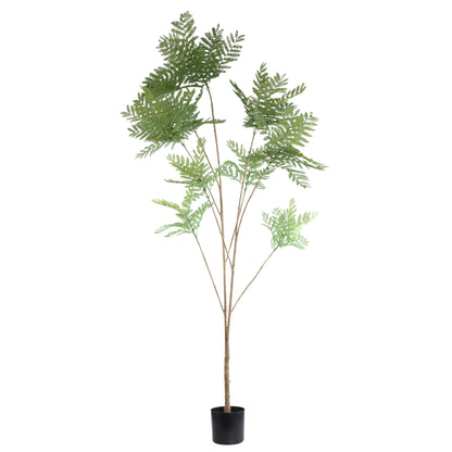 Hoge kunstplant varen van PTMD in groen met pot, 238 cm hoog
