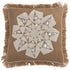 Kussen Bloem Abstract Jute Naturel/Beige - Kussen - J-Line - livinglovely.nl