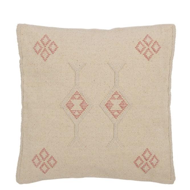 Kussen Diamanten + Pijlen Katoen Creme/Roze - Kussen - J-Line - livinglovely.nl