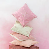 Kussen Diamanten+Pijlen Katoen Roze - Kussen - J-Line - livinglovely.nl