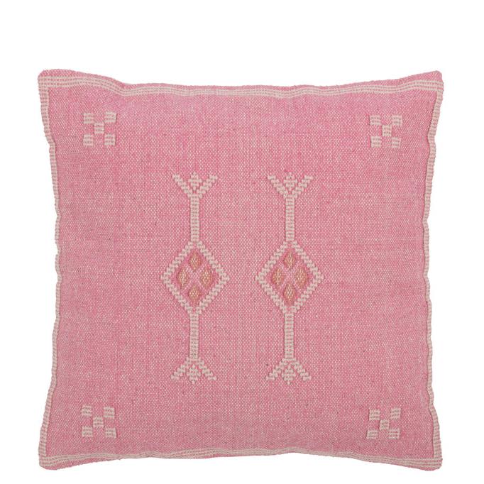 Kussen Diamanten+Pijlen Katoen Roze - Kussen - J-Line - livinglovely.nl