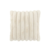 Kussen Large Corduroy Wit van J-Line, vooraanzicht met brede witte ribbelstructuur van 45x45 cm