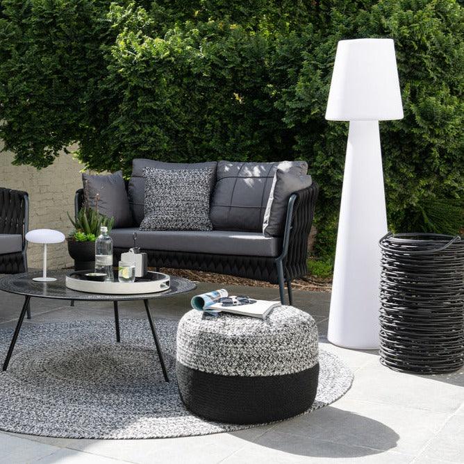 Kussen Miami Polyester Zwart/Wit , Outdoor kussen , J-Line , livinglovely.nl