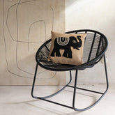 Kussen Olifant Textiel Naturel/Zwart Small - Kussen - J-Line - livinglovely.nl