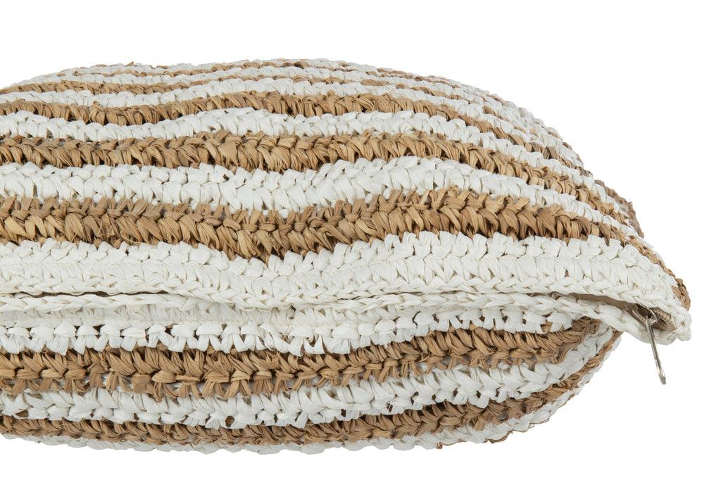 Kussen Strepen Mendong Wit - Kussen - J-Line - livinglovely.nl