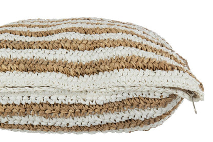 Kussen Strepen Mendong Wit - Kussen - J-Line - livinglovely.nl