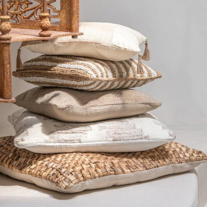 Kussen Strepen Mendong Wit - Kussen - J-Line - livinglovely.nl