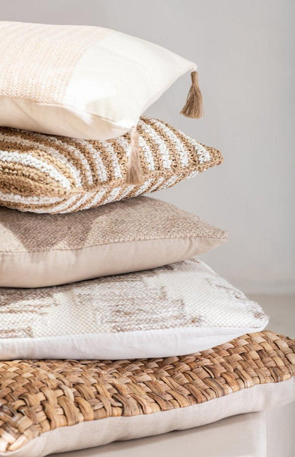 Kussen Strepen Mendong Wit - Kussen - J-Line - livinglovely.nl