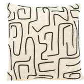 Kussen Vierkant Strepen/Bogen Katoen Wit/Zwart 50x50cm - Kussen - J-Line - livinglovely.nl