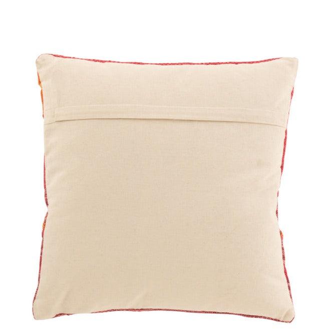 Kussen Vrolijk Etnisch Gevlochten Vierkant Katoen Roze / Paars - Kussen - J-Line - livinglovely.nl