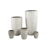 Kyleigh Beige Round Ceramic Pot Smooth High L 35.x58cm PTMD - Pot - PTMD - livinglovely.nl