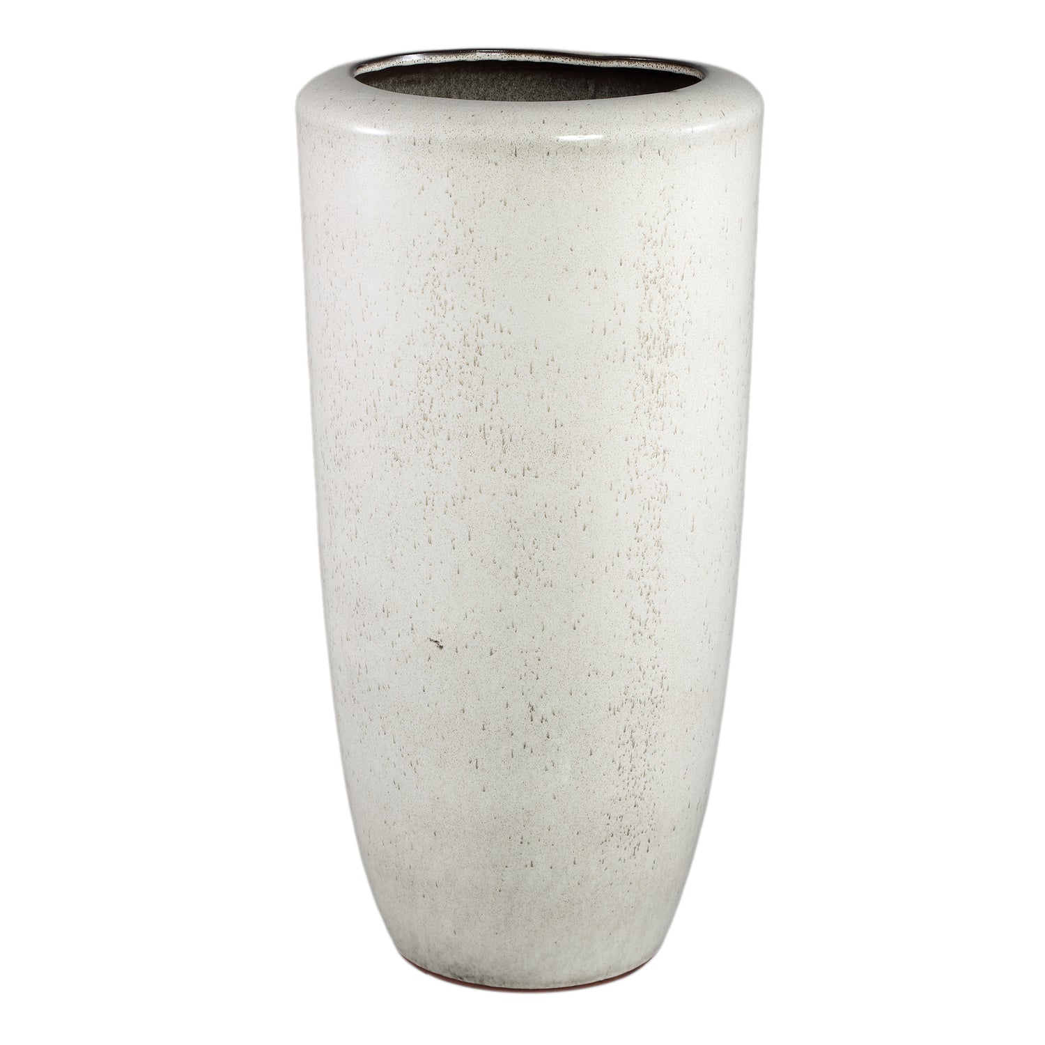 Kyleigh Beige Round Ceramic Pot Smooth High XL Dia37.5xH77cm PTMD - Pot - PTMD - livinglovely.nl
