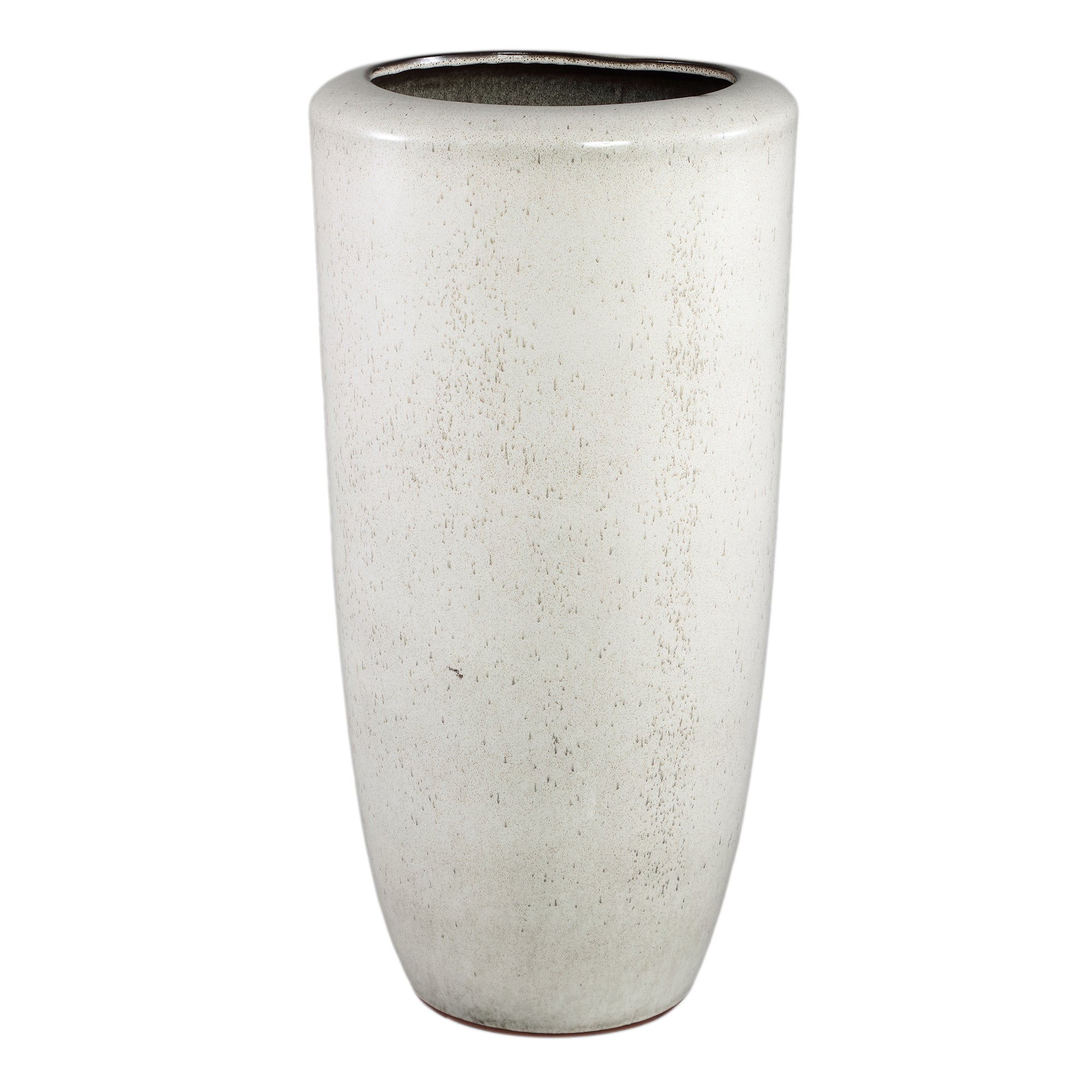 Kyleigh Beige Round Ceramic Pot Smooth High XL Dia37.5xH77cm PTMD - Pot - PTMD - livinglovely.nl