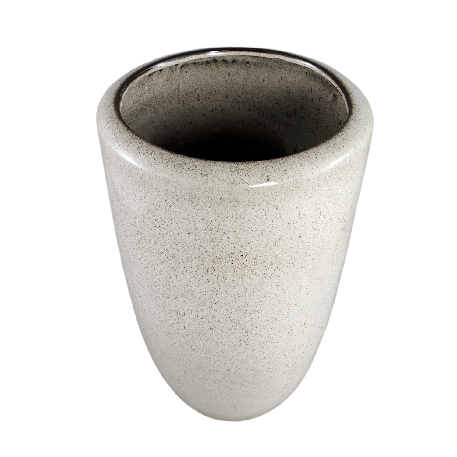 Kyleigh Beige Round Ceramic Pot Smooth High XL Dia37.5xH77cm PTMD - Pot - PTMD - livinglovely.nl