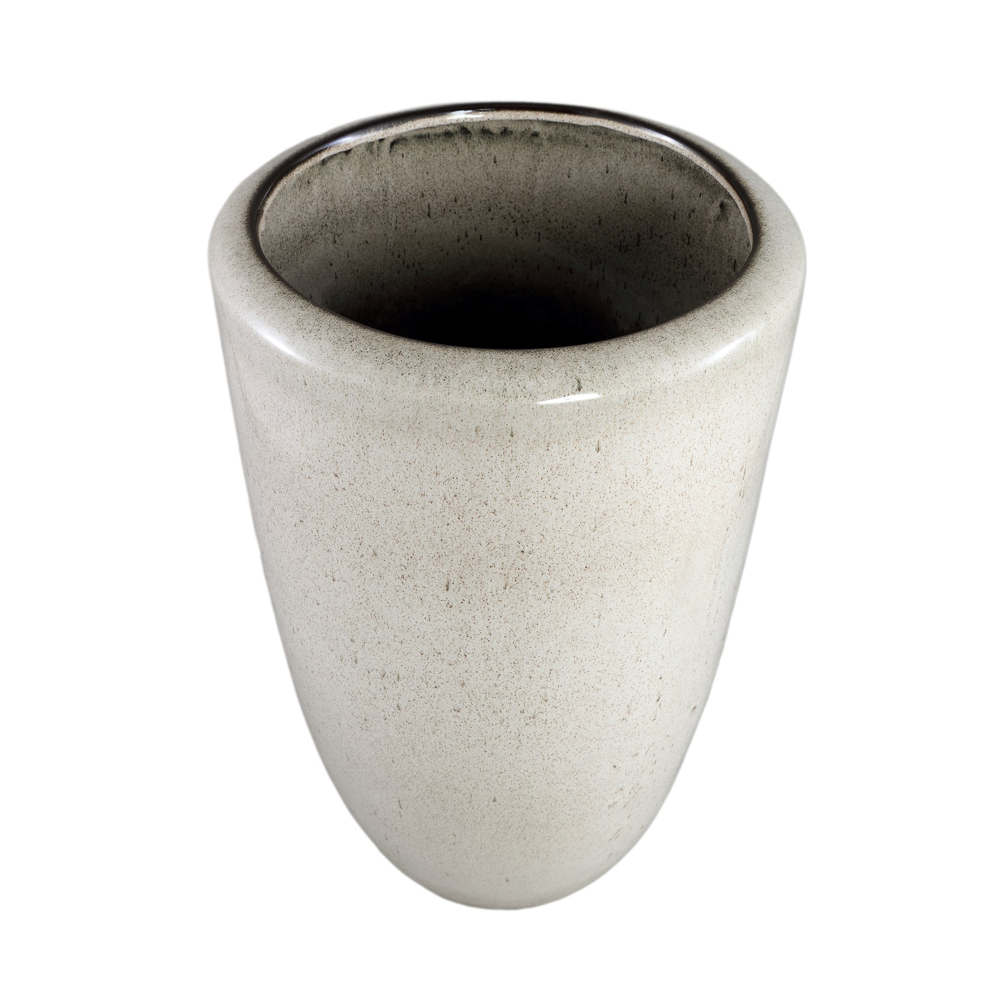 Kyleigh Beige Round Ceramic Pot Smooth High XL Dia37.5xH77cm PTMD - Pot - PTMD - livinglovely.nl