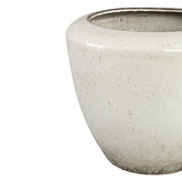 Kyleigh Beige Round Ceramic Pot Smooth Low M 29.5xH24cm PTMD - Pot - PTMD - livinglovely.nl