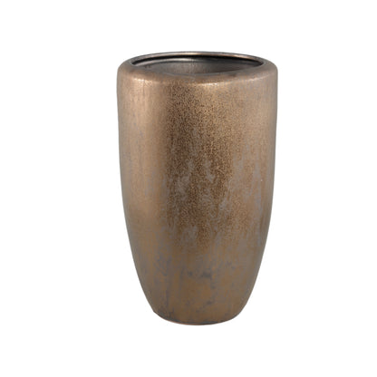 Kyleigh Bronze Round Ceramic Pot Smooth High L dia35xH58cm PTMD - Pot - PTMD - livinglovely.nl