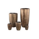 Kyleigh Bronze Round Ceramic Pot Smooth High L dia35xH58cm PTMD - Pot - PTMD - livinglovely.nl