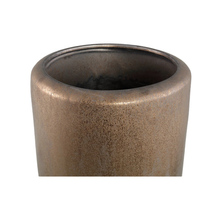 Kyleigh Bronze Round Ceramic Pot Smooth High L dia35xH58cm PTMD - Pot - PTMD - livinglovely.nl