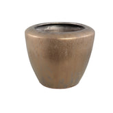 Kyleigh Bronze Round Ceramic Pot Smooth Low XL 45x37.5cm PTMD - Pot - PTMD - livinglovely.nl