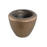 Kyleigh Bronze Round Ceramic Pot Smooth Low XL 45x37.5cm PTMD - Pot - PTMD - livinglovely.nl