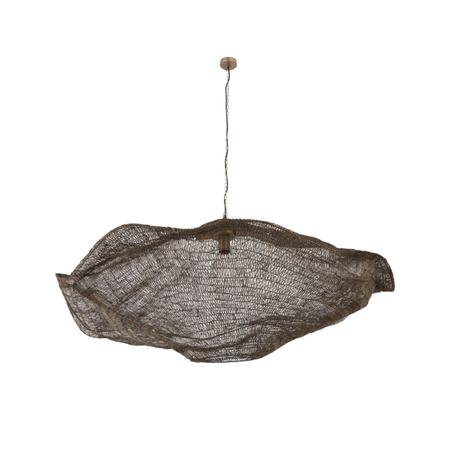 Lailaa Brass Iron Ceiling Lamp Wavy L PTMD , Hanglamp , PTMD , livinglovely.nl