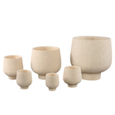 Laim Cream Cement Round Pot Dots Pattern BaseXXL Dia40xH40cm PTMD - Pot - PTMD - livinglovely.nl