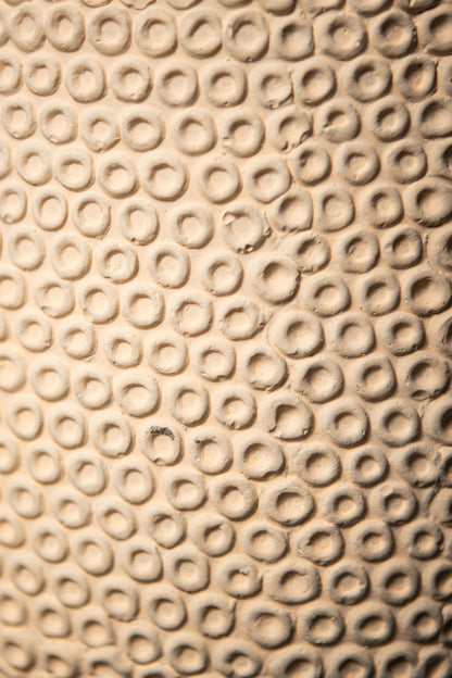 Laim Cream Cement Round Pot Dots Pattern BaseXXL Dia40xH40cm PTMD - Pot - PTMD - livinglovely.nl