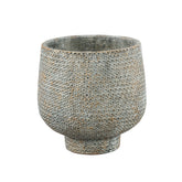 Laim Grey Cement Round Pot Dots Pattern On Base XL Dia30xH30cm PTMD - Pot - PTMD - livinglovely.nl