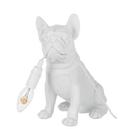 Lamp Bulldog Poly White - Tafellamp - J-Line - livinglovely.nl