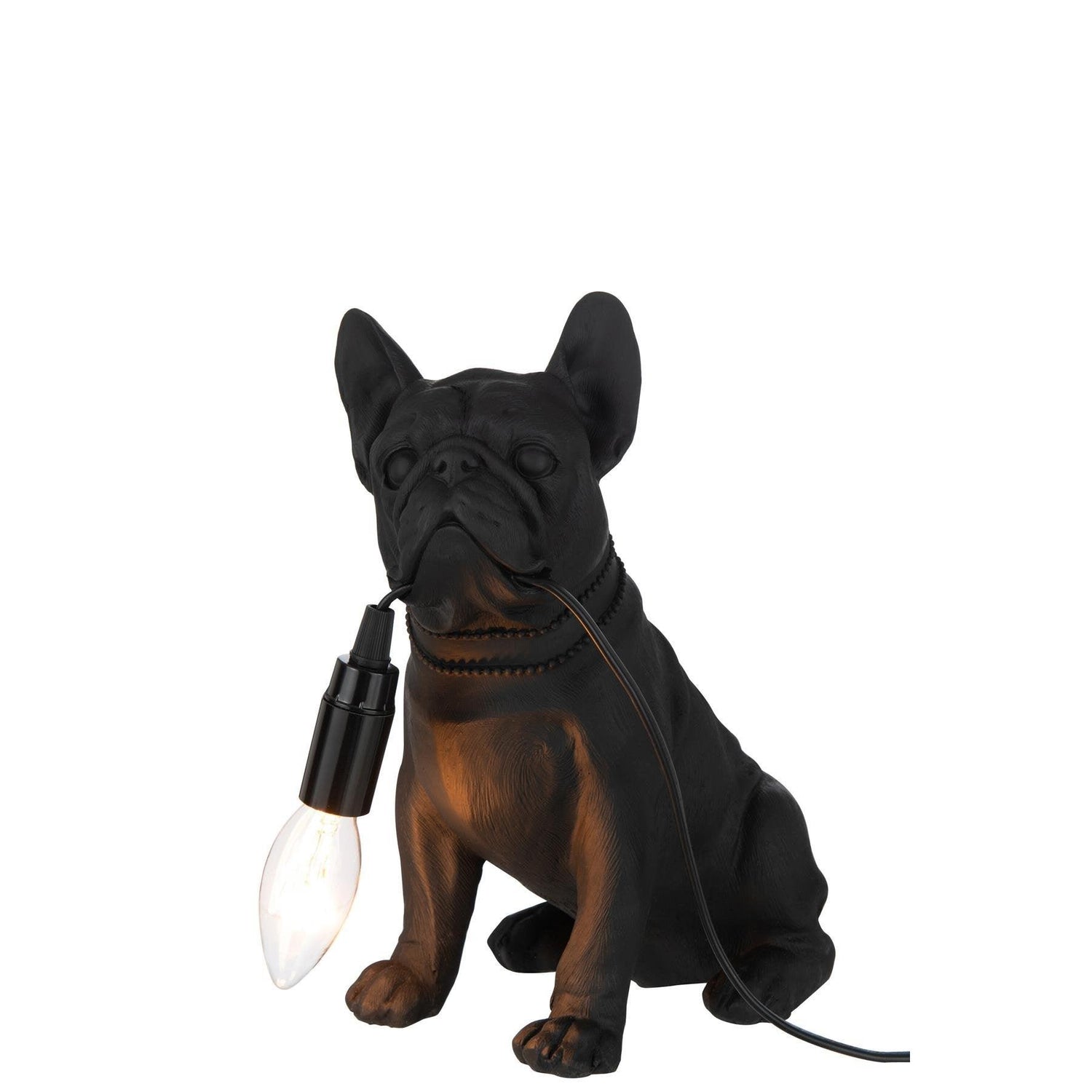 Lamp Bulldog Poly Zwart - Tafellamp - J-Line - livinglovely.nl
