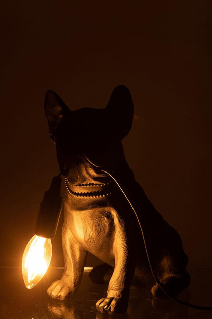 Lamp Bulldog Poly Zwart - Tafellamp - J-Line - livinglovely.nl