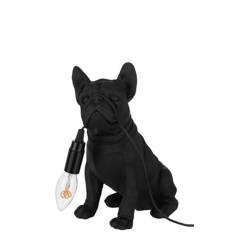 Lamp Bulldog Poly Zwart - Tafellamp - J-Line - livinglovely.nl