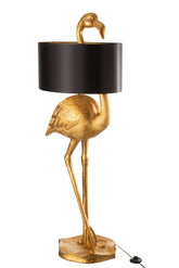 Lamp Flamingo Poly Gold/Black , Vloerlamp , J-Line , livinglovely.nl