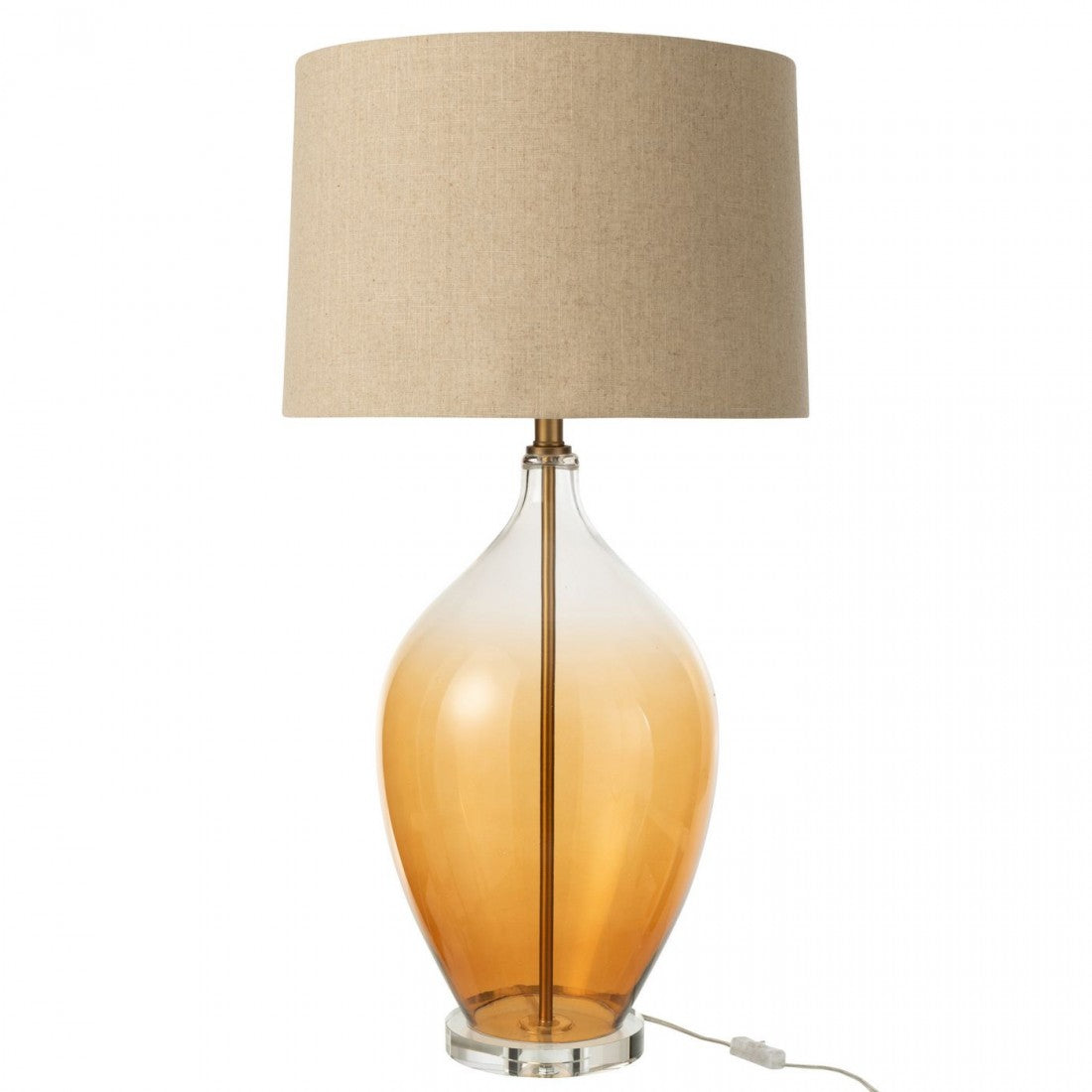 Lamp Glas Amber - Tafellamp - J-Line - livinglovely.nl