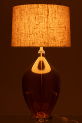 Lamp Glas Amber - Tafellamp - J-Line - livinglovely.nl